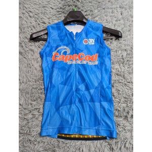 DRV Cape Cod Triathlon Team Tank Jersey Adult Size Medium M Blue Zip Cycling‎